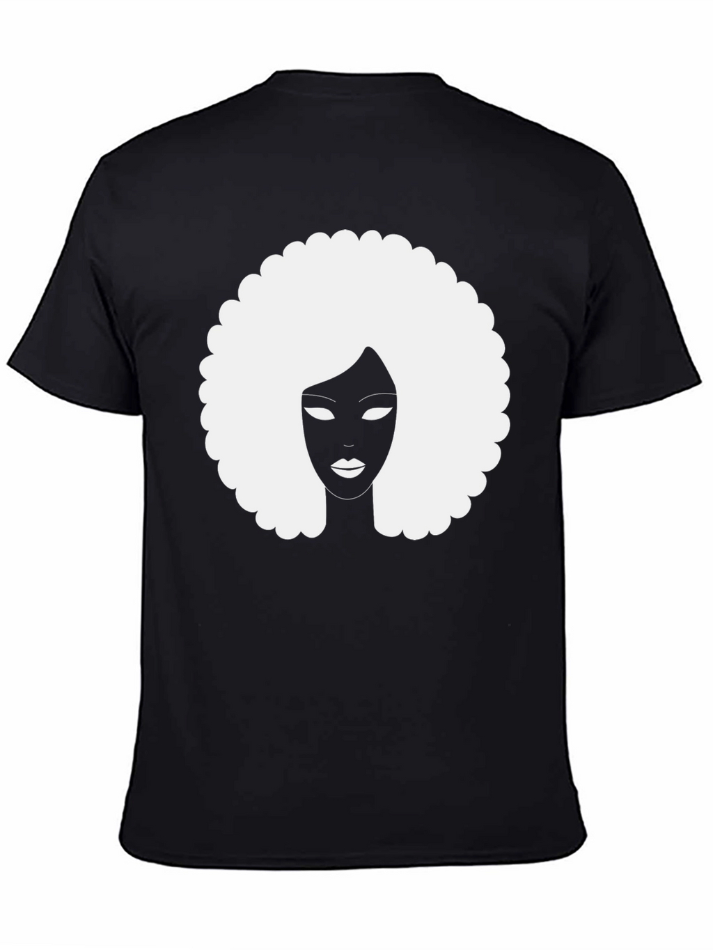 Afro Silhouette Graphic Tee - Classic Black Cotton T-Shirt
