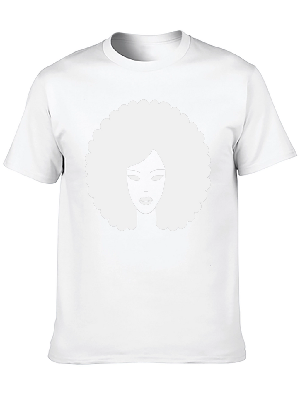 Afro Silhouette Graphic Tee - Classic Black Cotton T-Shirt