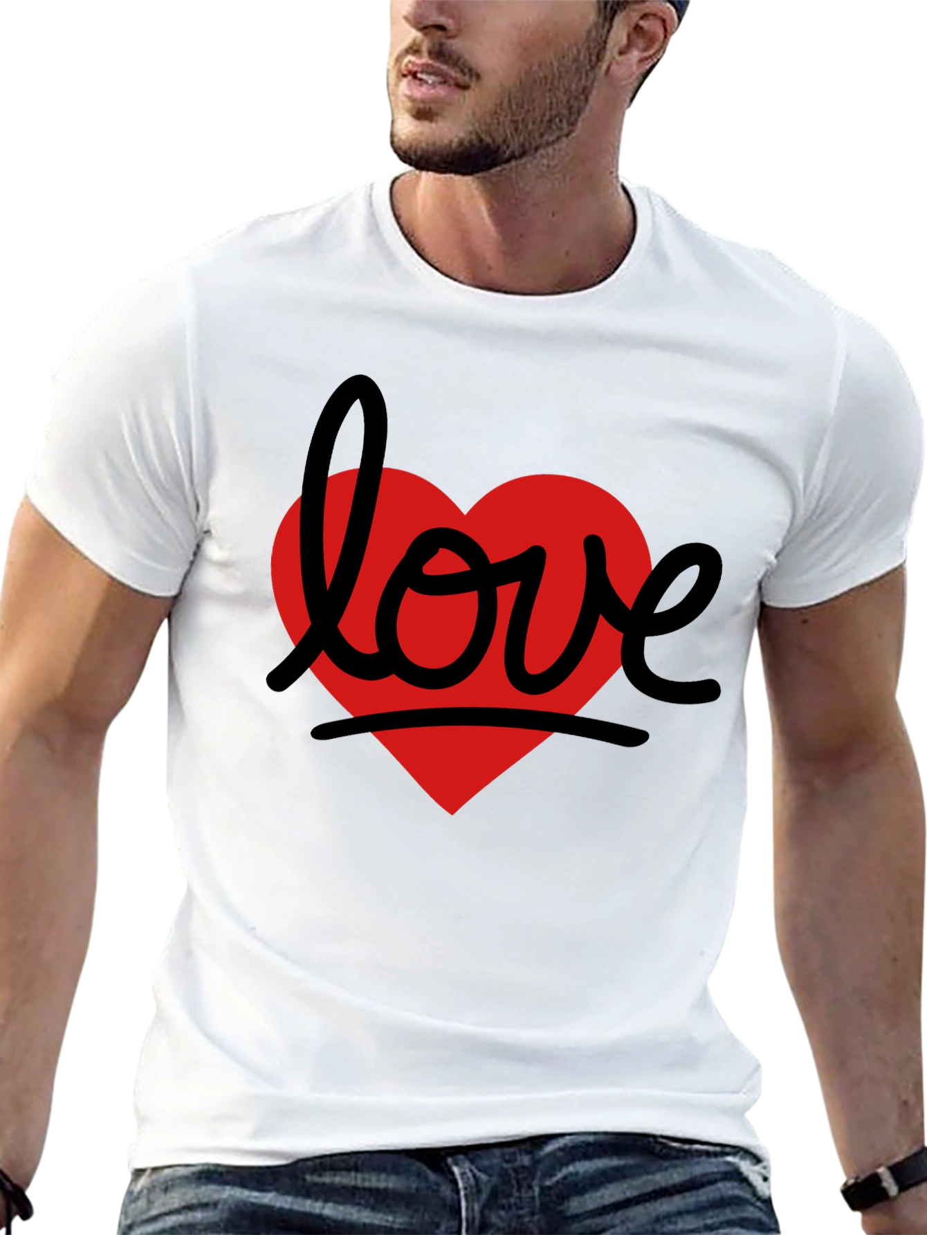 Love Heart Graphic Tee - Black