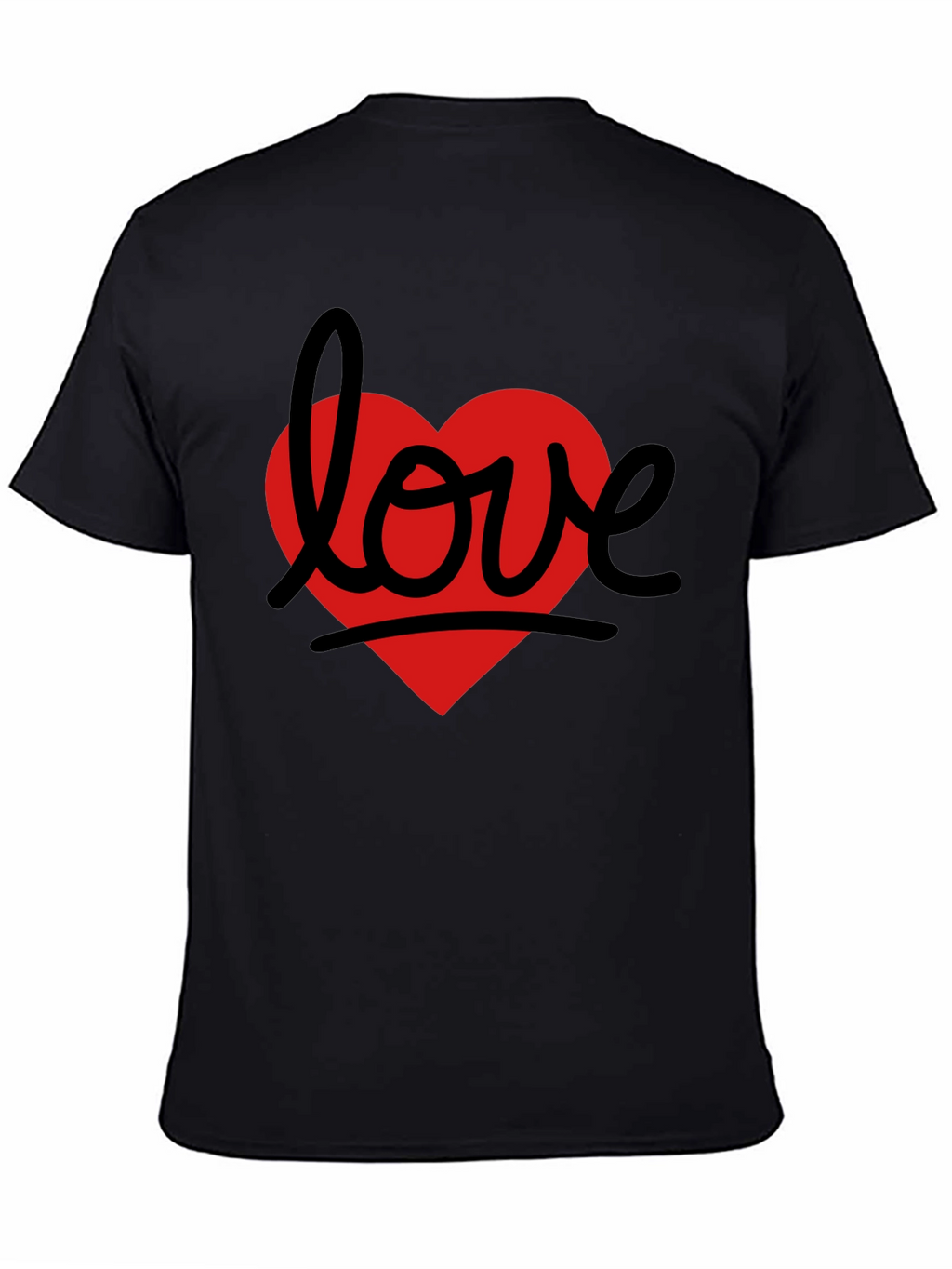 Love Heart Graphic Tee - Black
