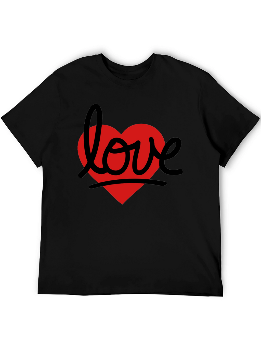 Love Heart Graphic Tee - Black