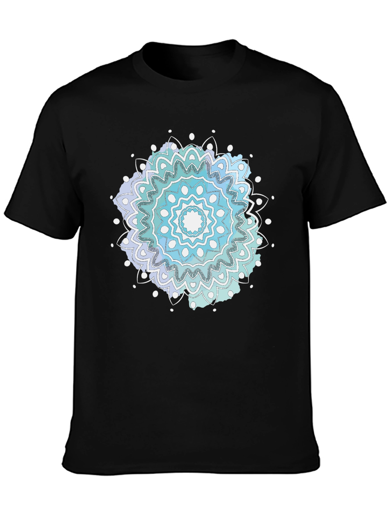 Mens Black Mandala Graphic Tee