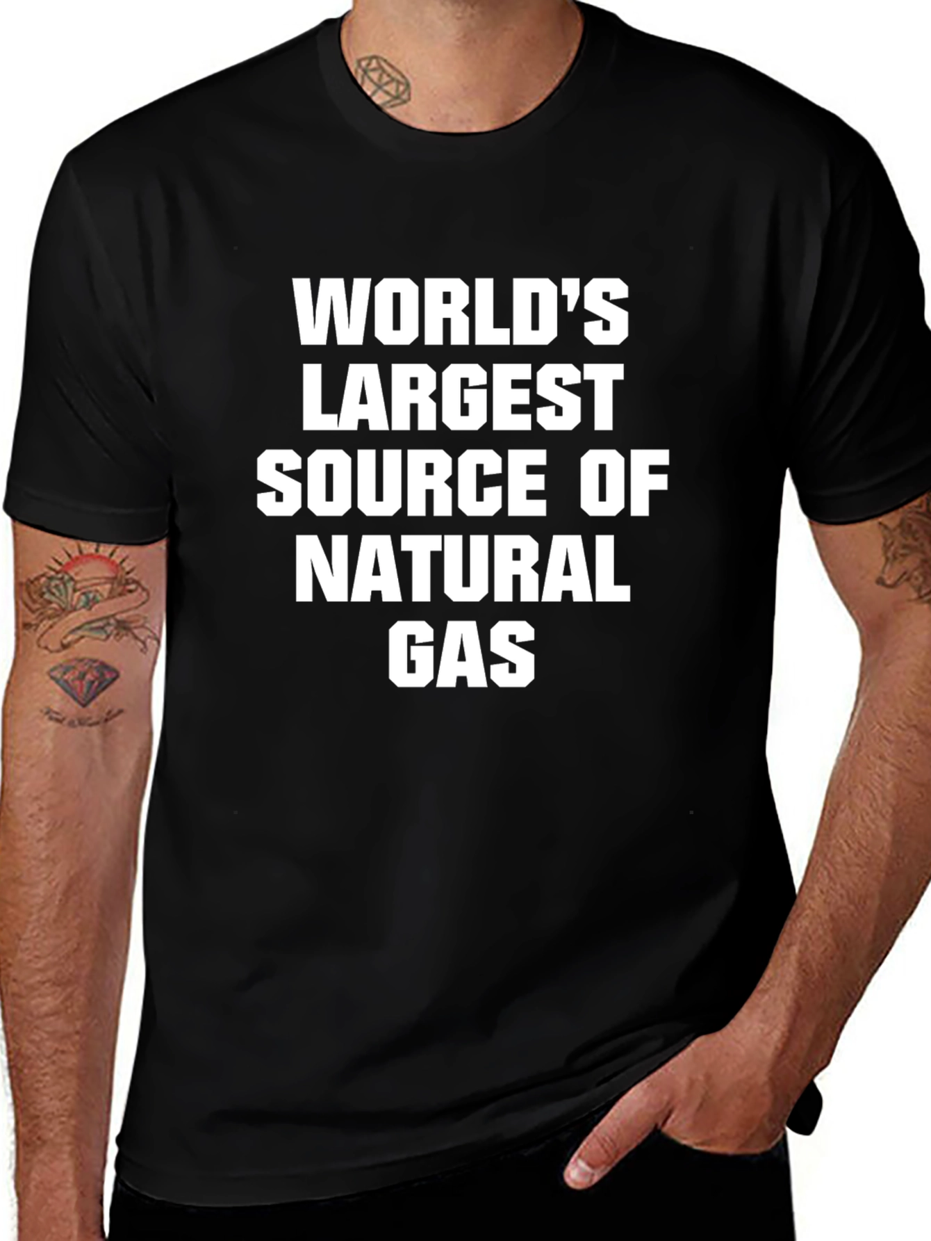 Funny Worlds Largest Natural Gas Source Black T-Shirt