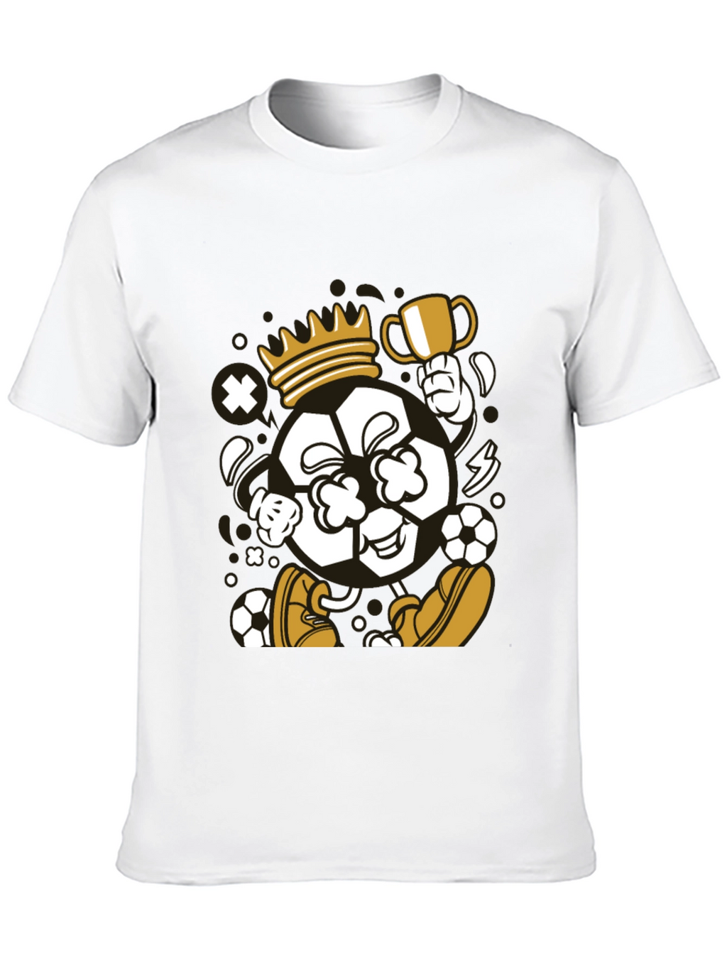 King Soccer Ball Black T-Shirt