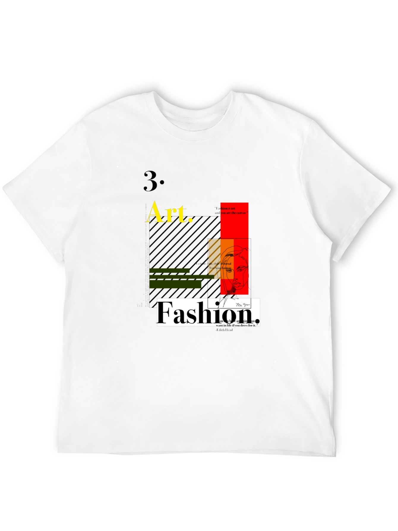 Art Fashion Graphic Tee - Modern Design Black T-Shirt