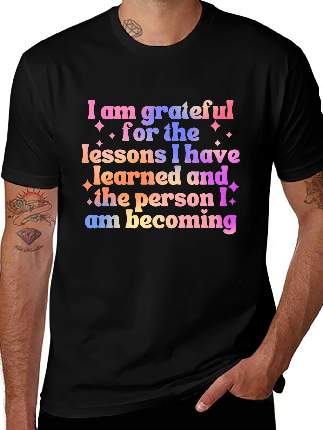 Grateful Lessons Graphic Tee - Motivational Shirt