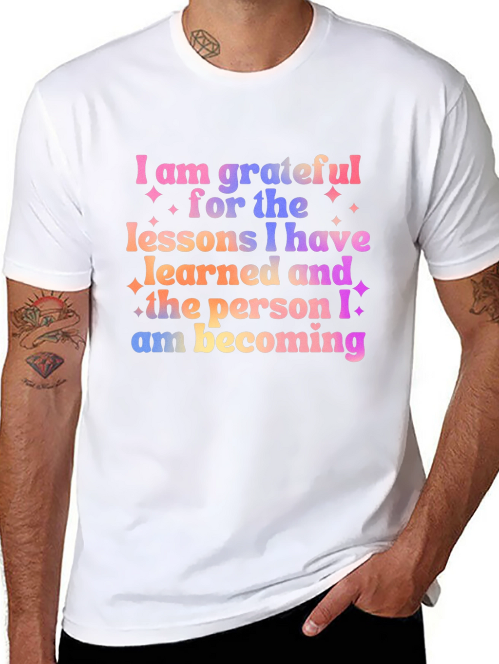 Grateful Lessons Graphic Tee - Motivational Shirt