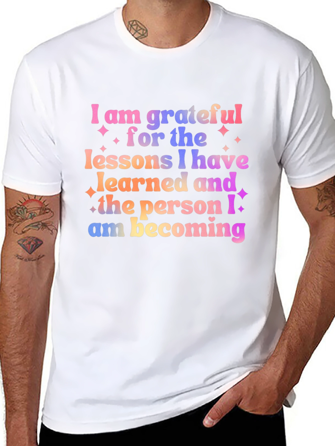 Grateful Lessons Graphic Tee - Motivational Shirt