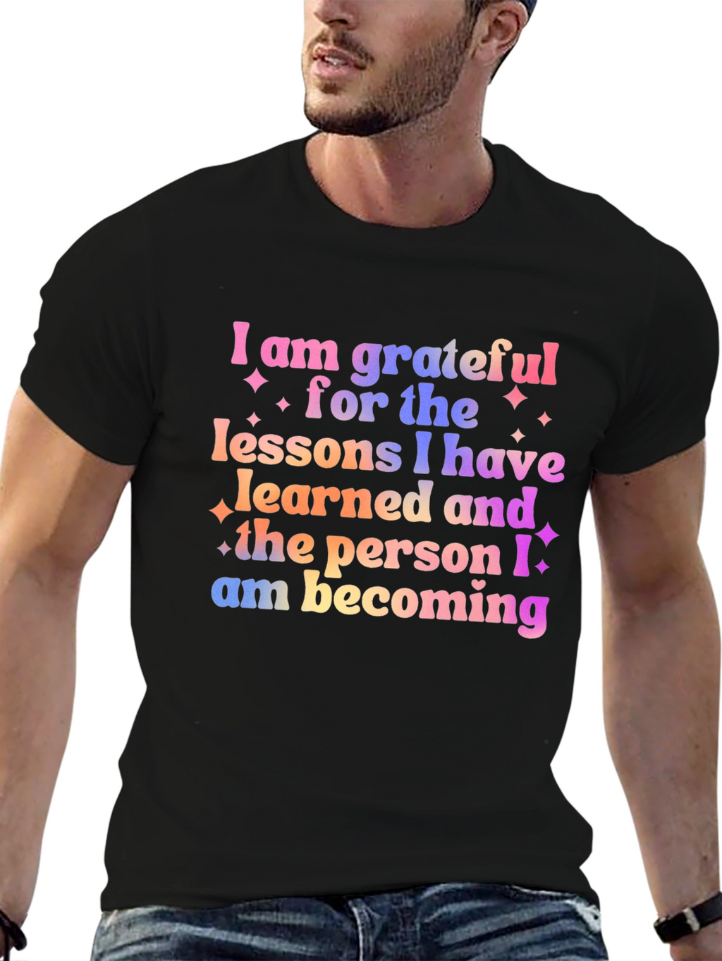 Grateful Lessons Graphic Tee - Motivational Shirt