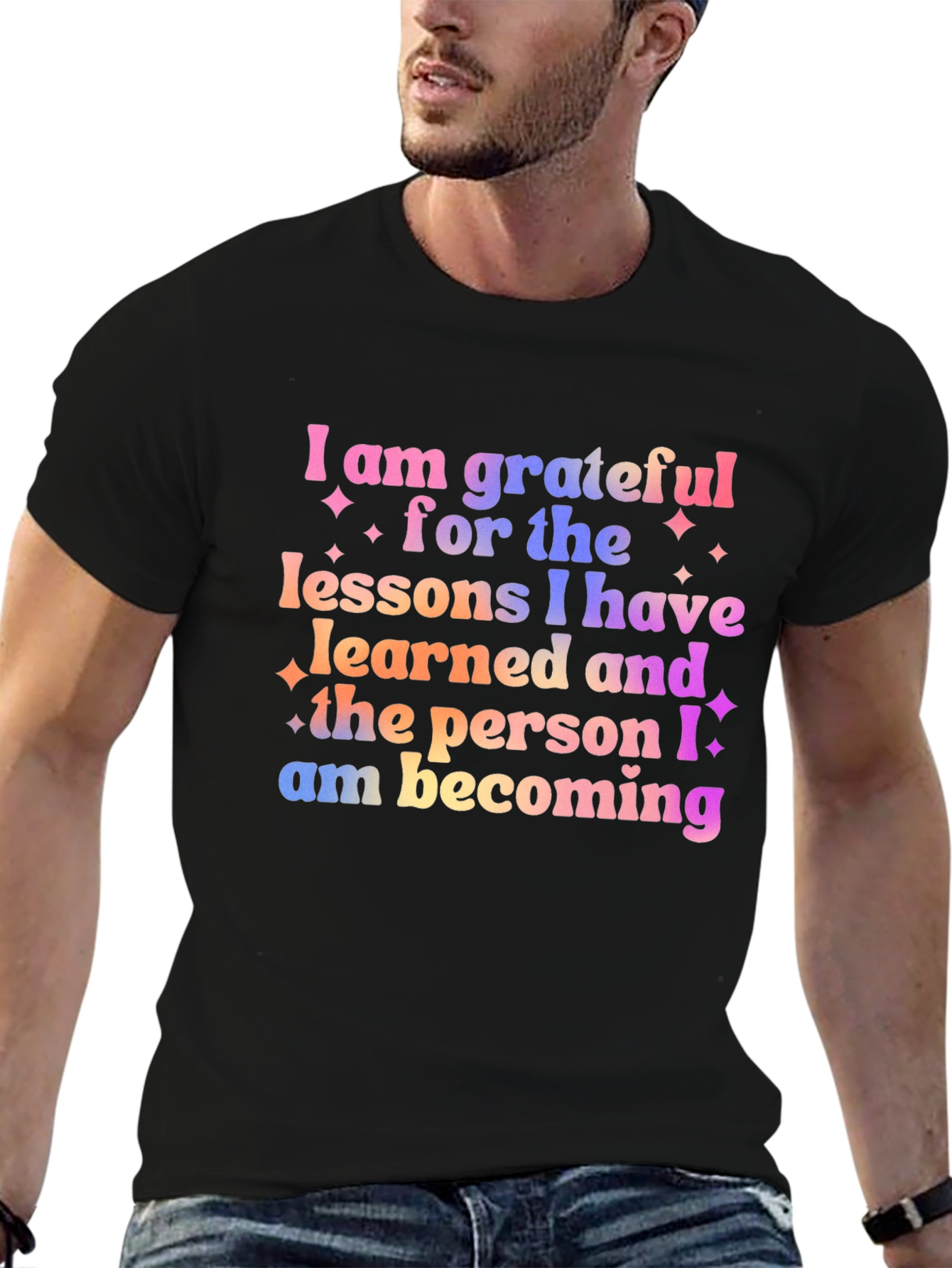 Grateful Lessons Graphic Tee - Motivational Shirt