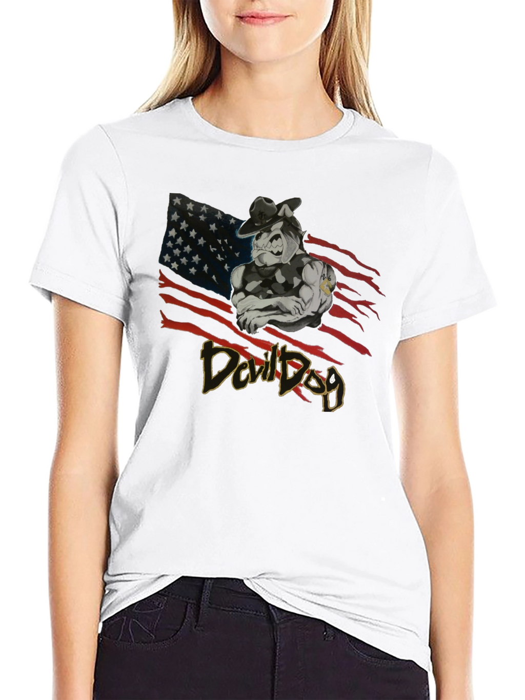Devil Dog Graphic Print T-Shirt