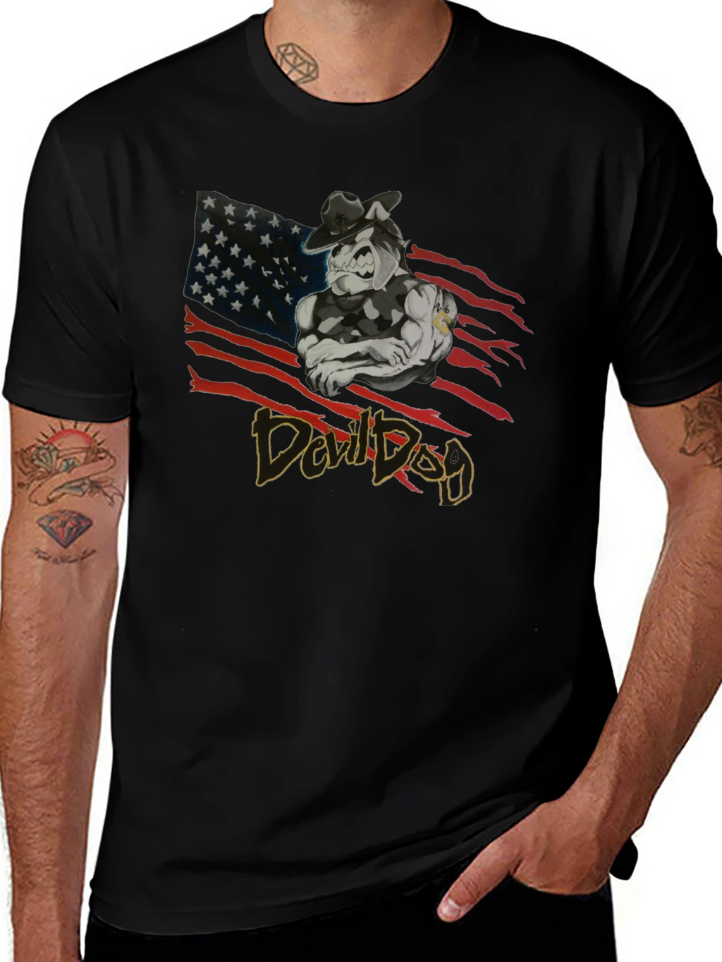 Devil Dog Graphic Print T-Shirt