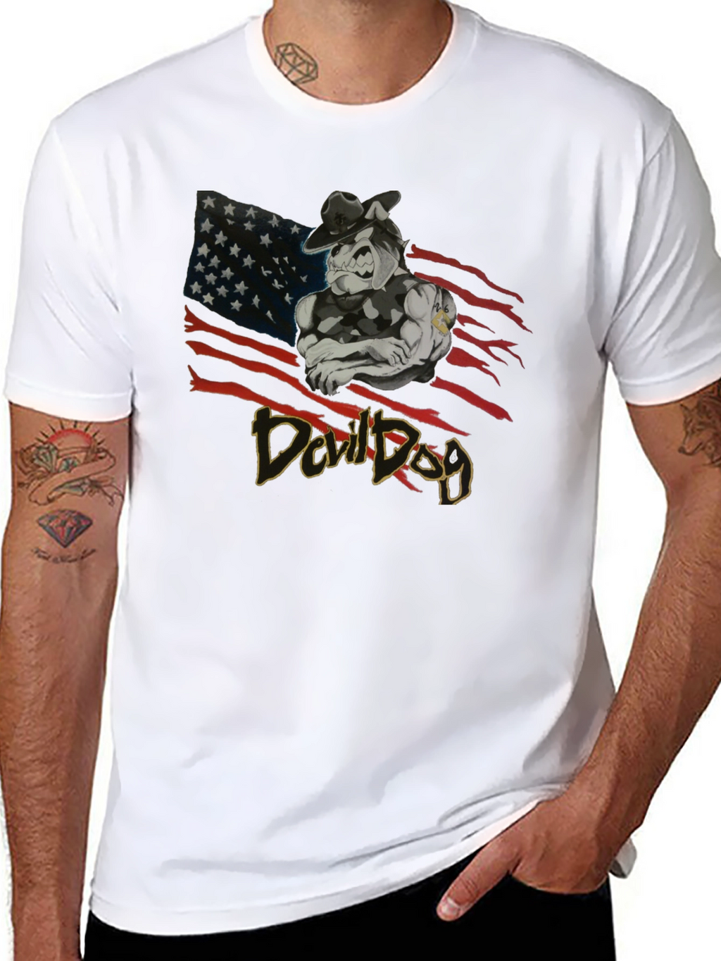 Devil Dog Graphic Print T-Shirt