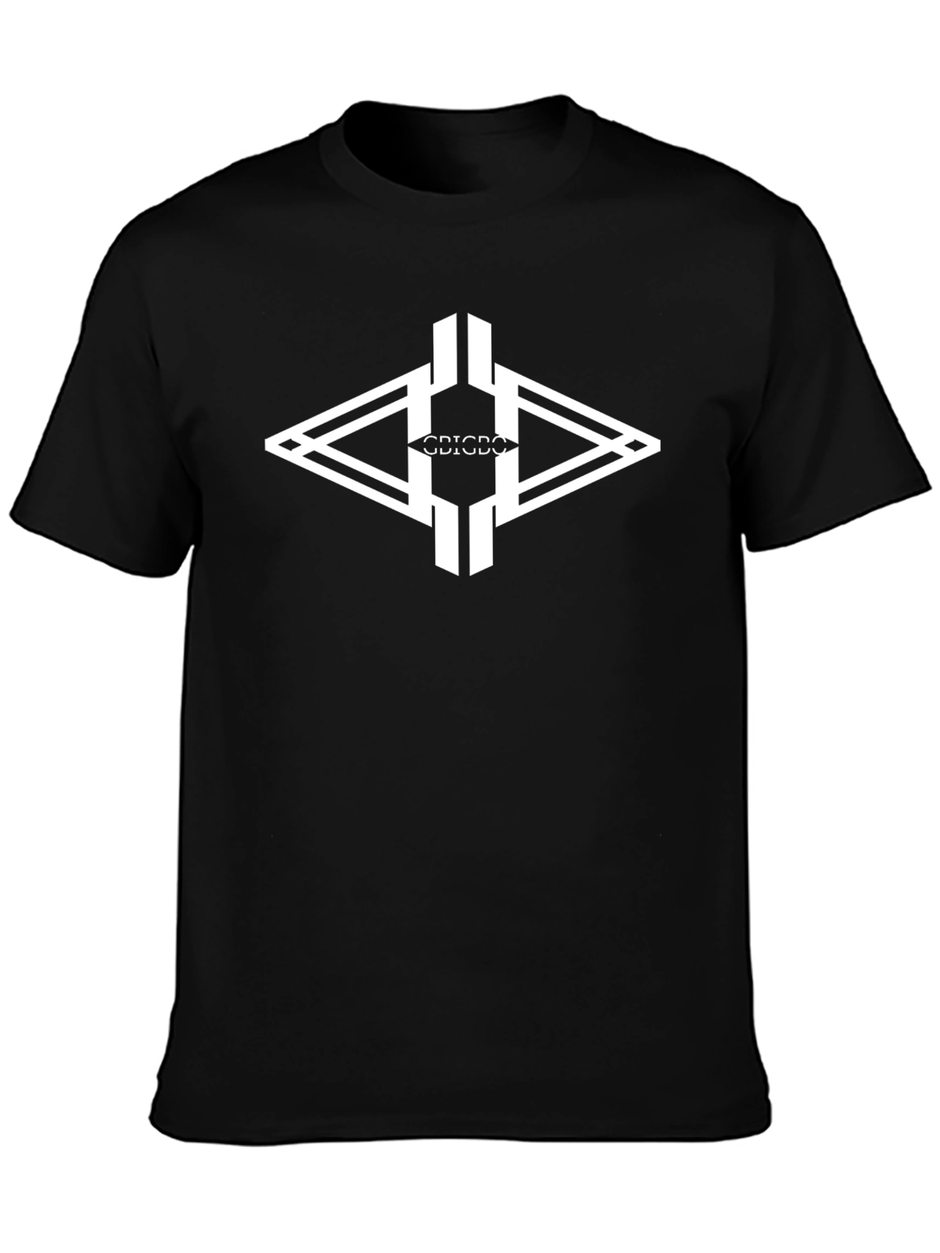 Geometric Graphic Tee - Modern Design Black T-Shirt