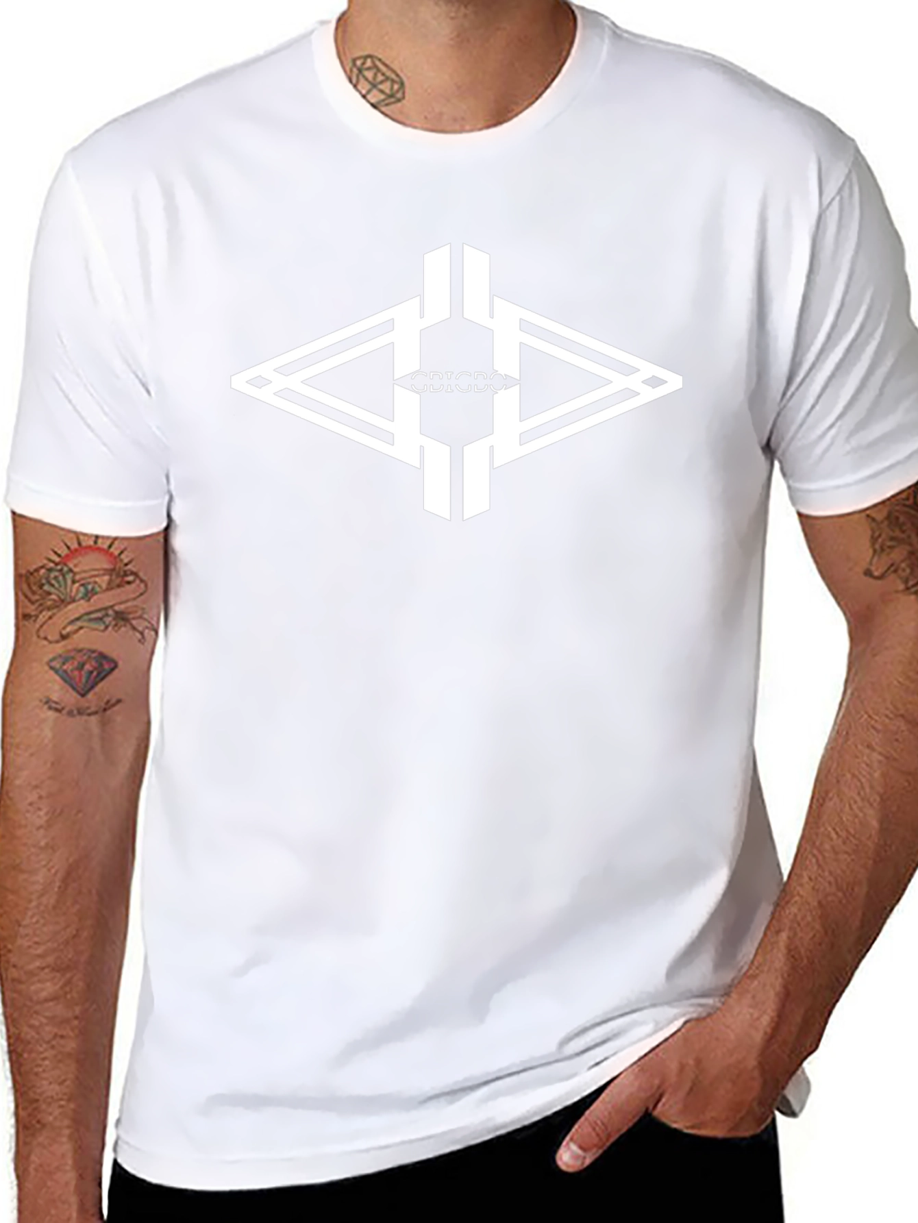 Geometric Graphic Tee - Modern Design Black T-Shirt