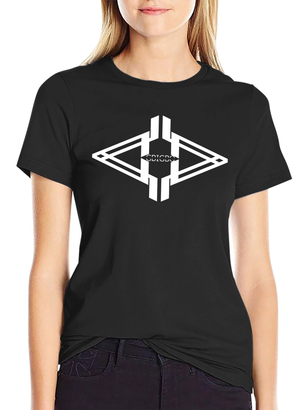 Geometric Graphic Tee - Modern Design Black T-Shirt
