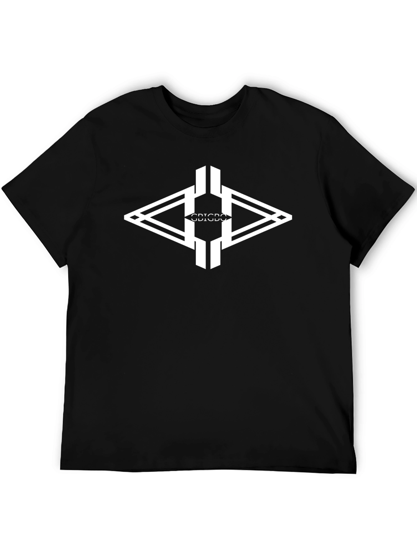 Geometric Graphic Tee - Modern Design Black T-Shirt