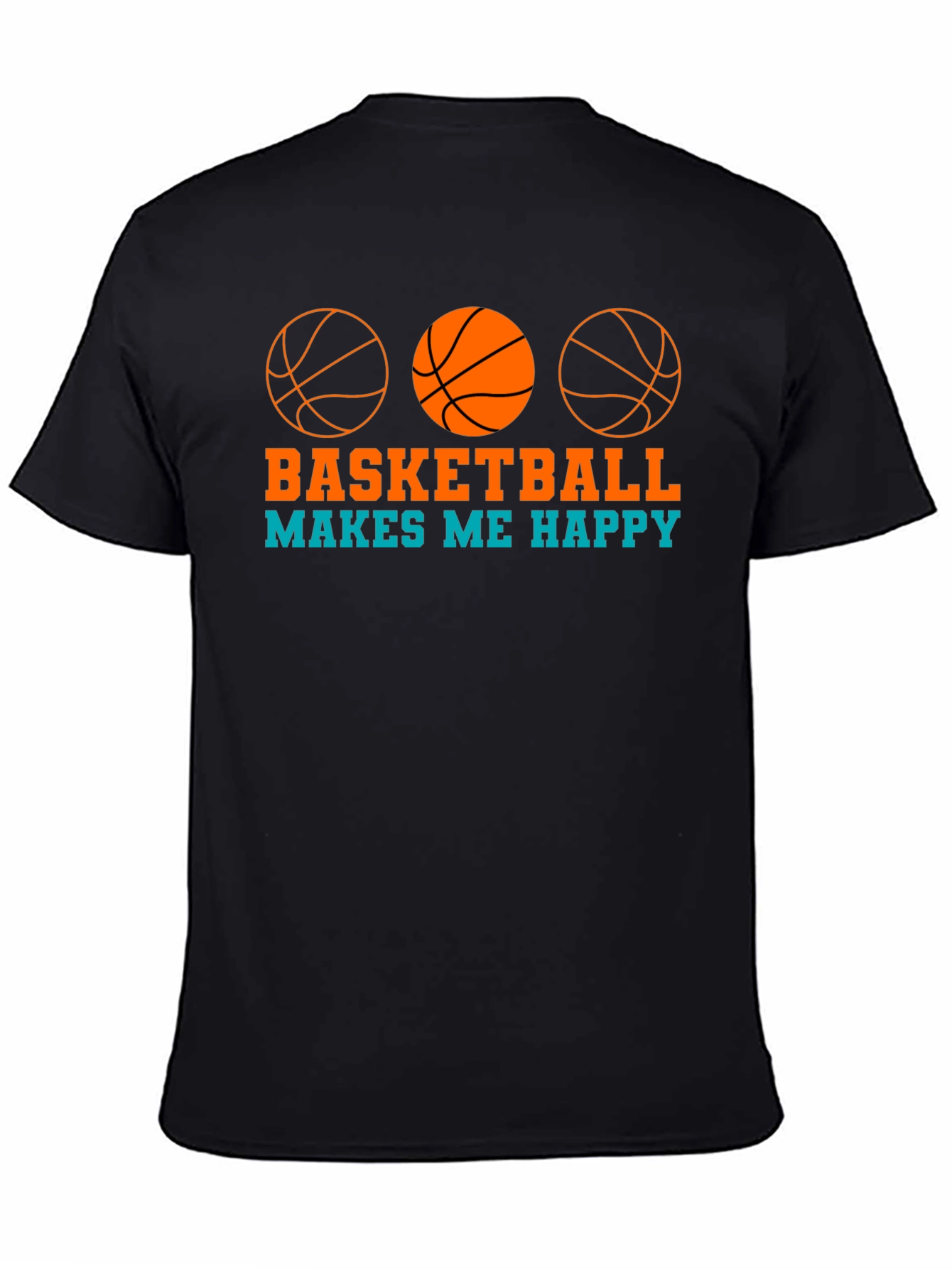 Basketball Makes Me Happy Graphic T-Shirt
