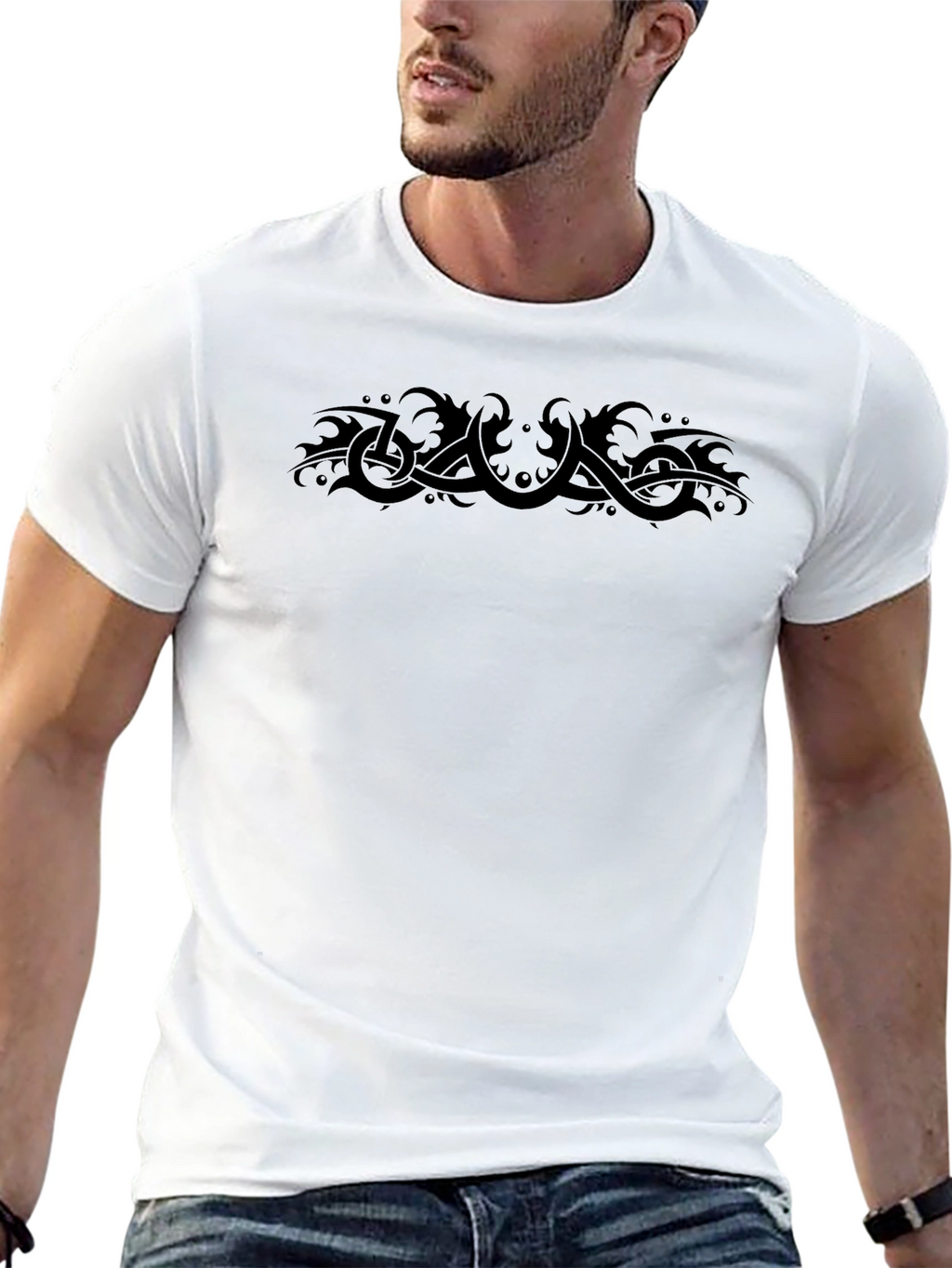 Tribal Graphic Black T-Shirt - Unique Design