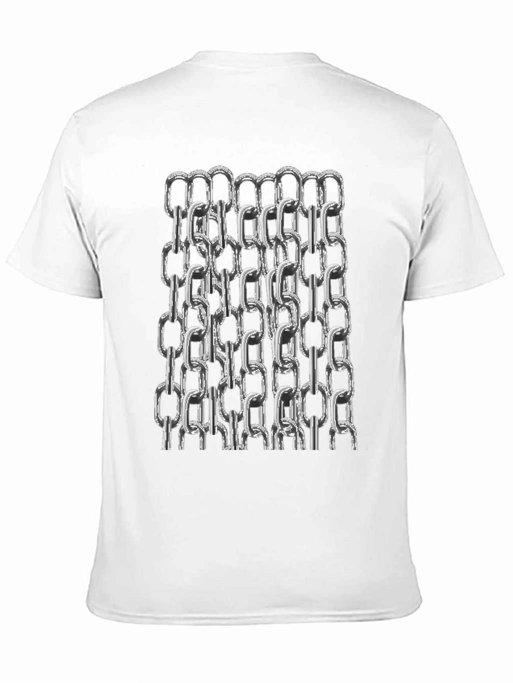 Chain Link Graphic Tee - Black Cotton Casual T-Shirt