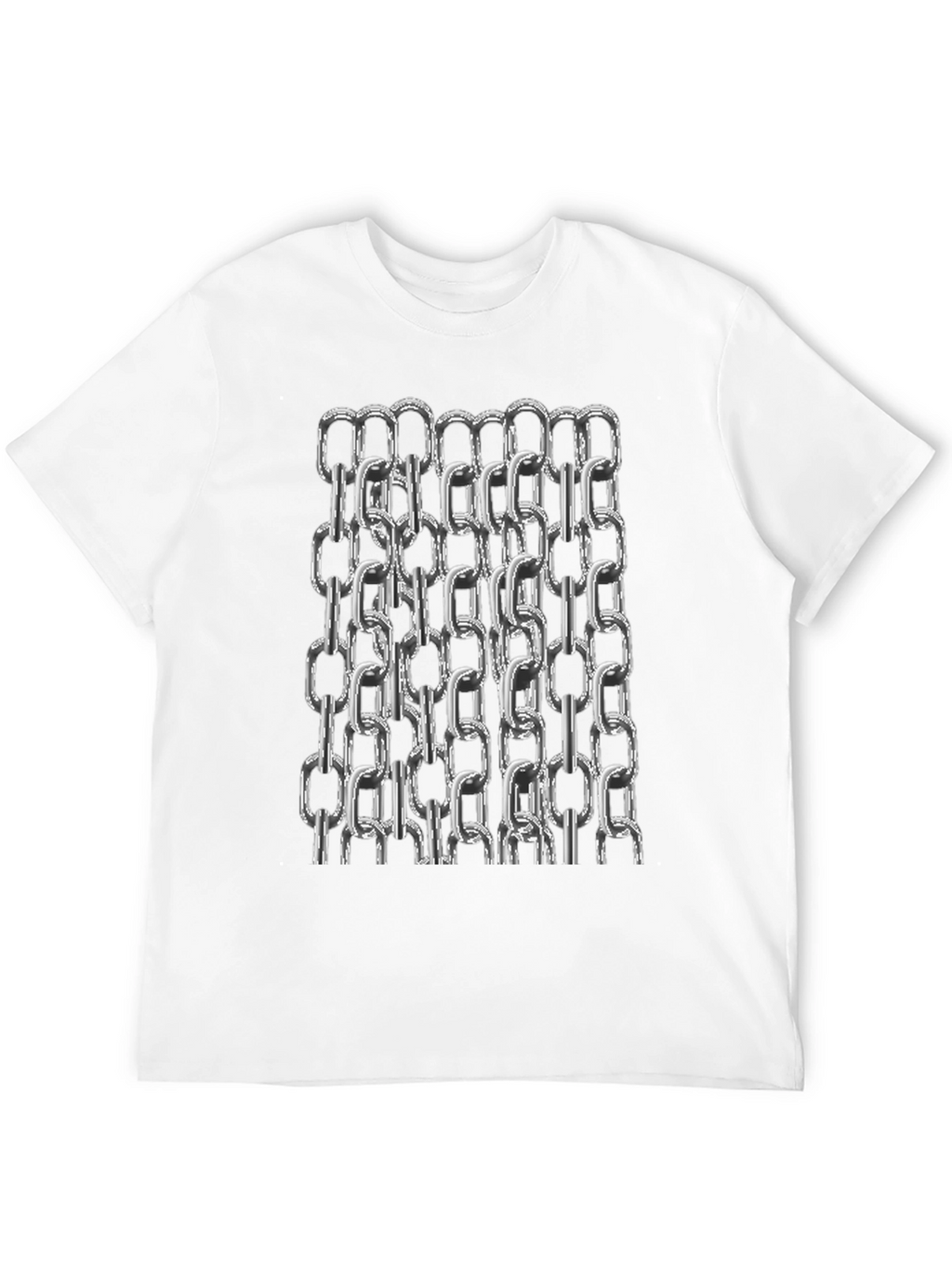 Chain Link Graphic Tee - Black Cotton Casual T-Shirt