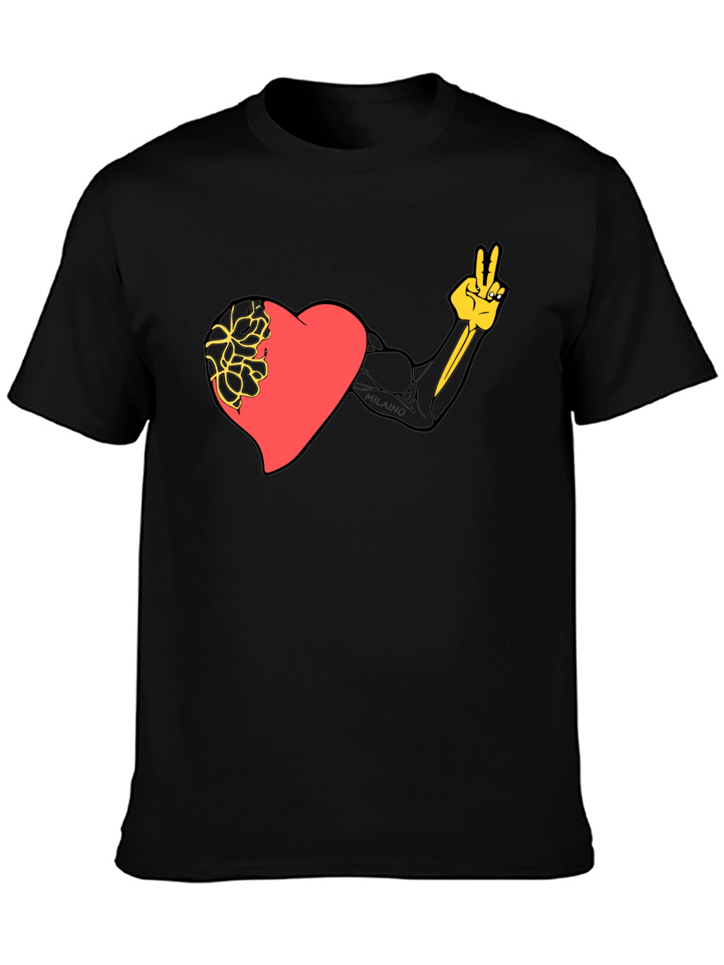Heart Strength Graphic Black Tee