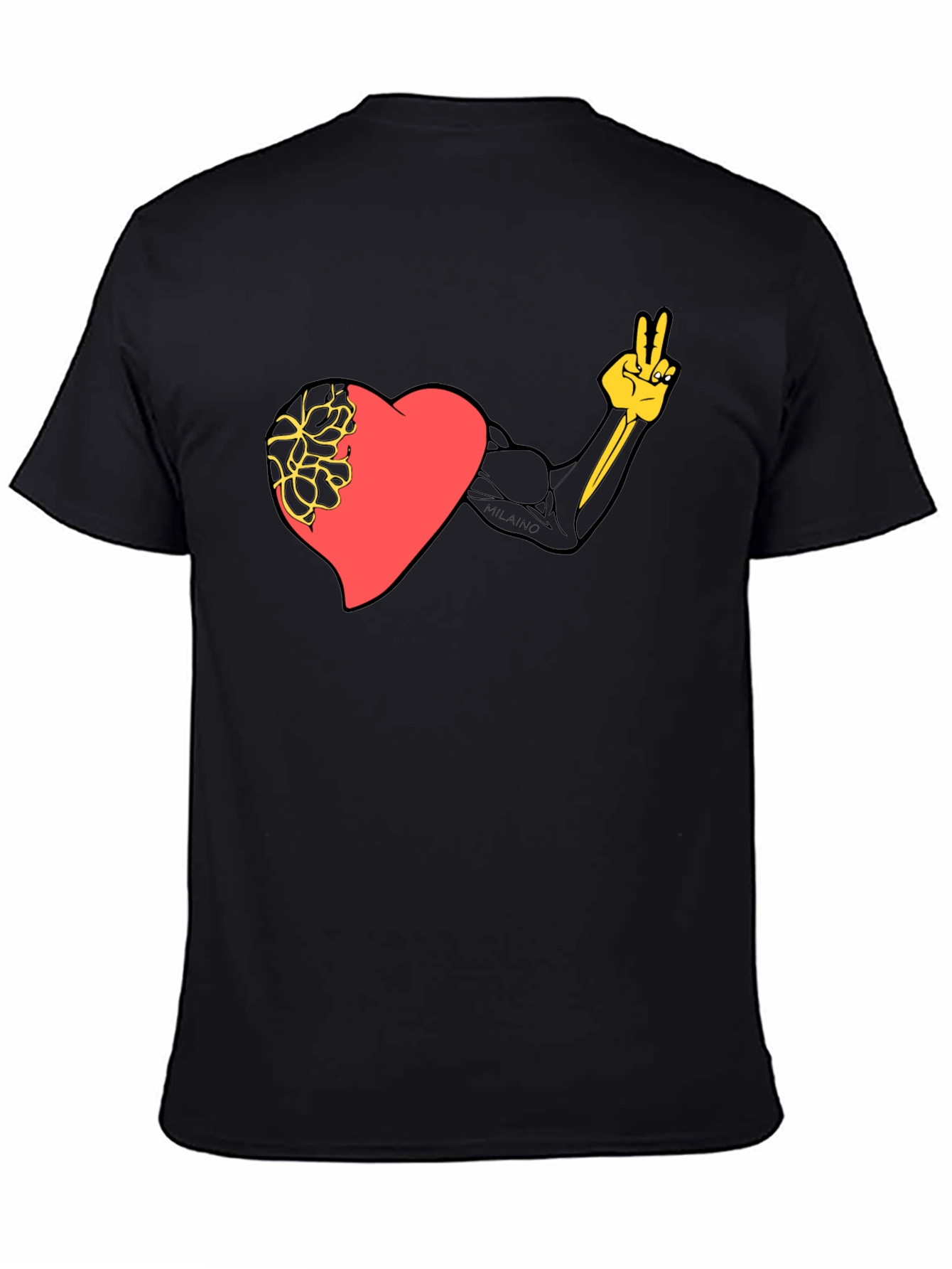 Heart Strength Graphic Black Tee