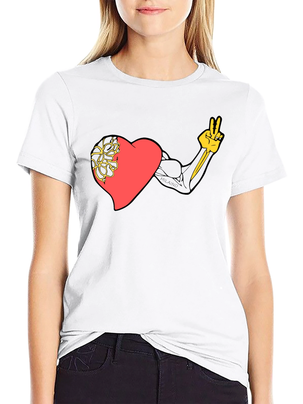 Heart Strength Graphic Black Tee
