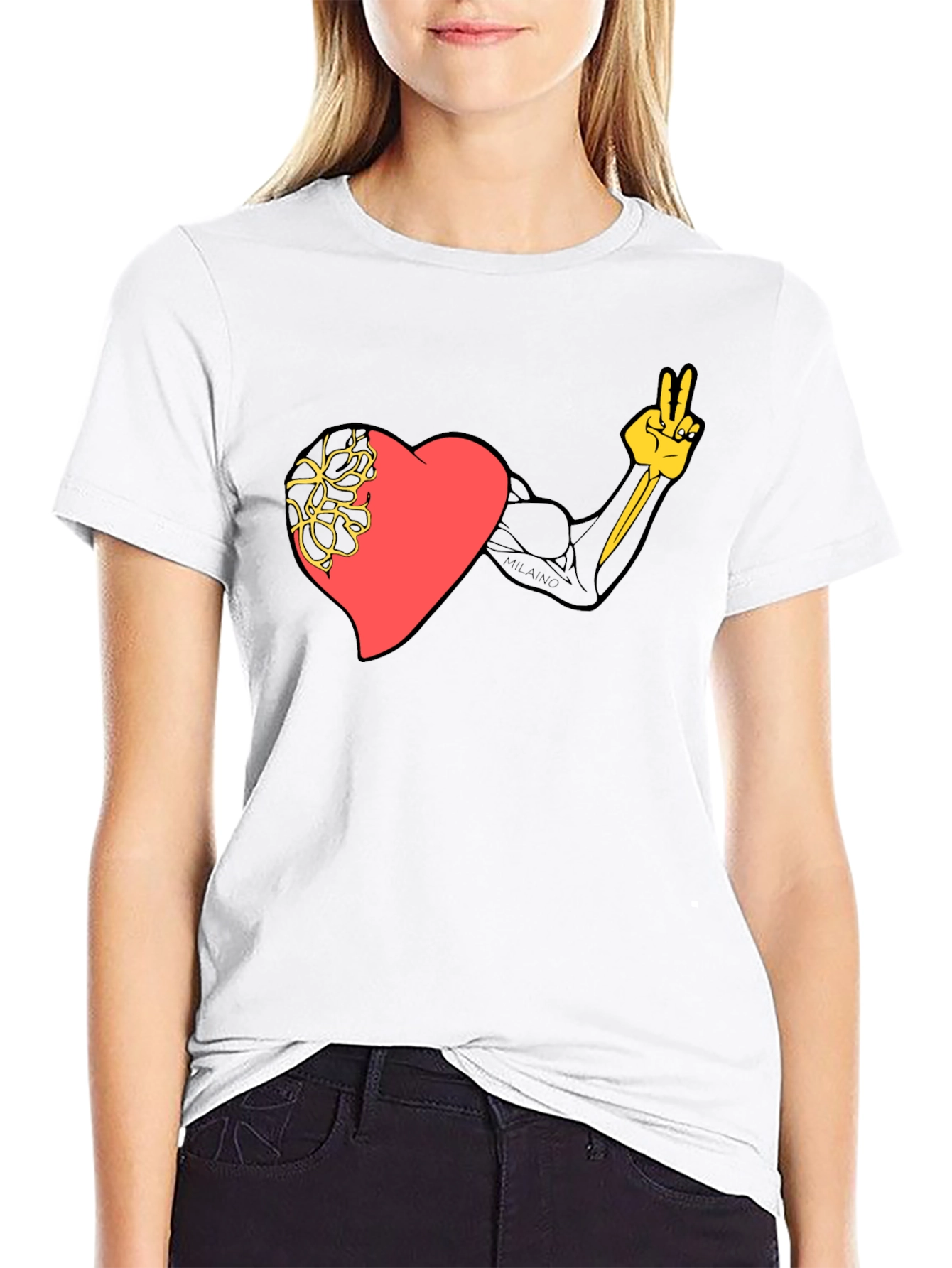 Heart Strength Graphic Black Tee