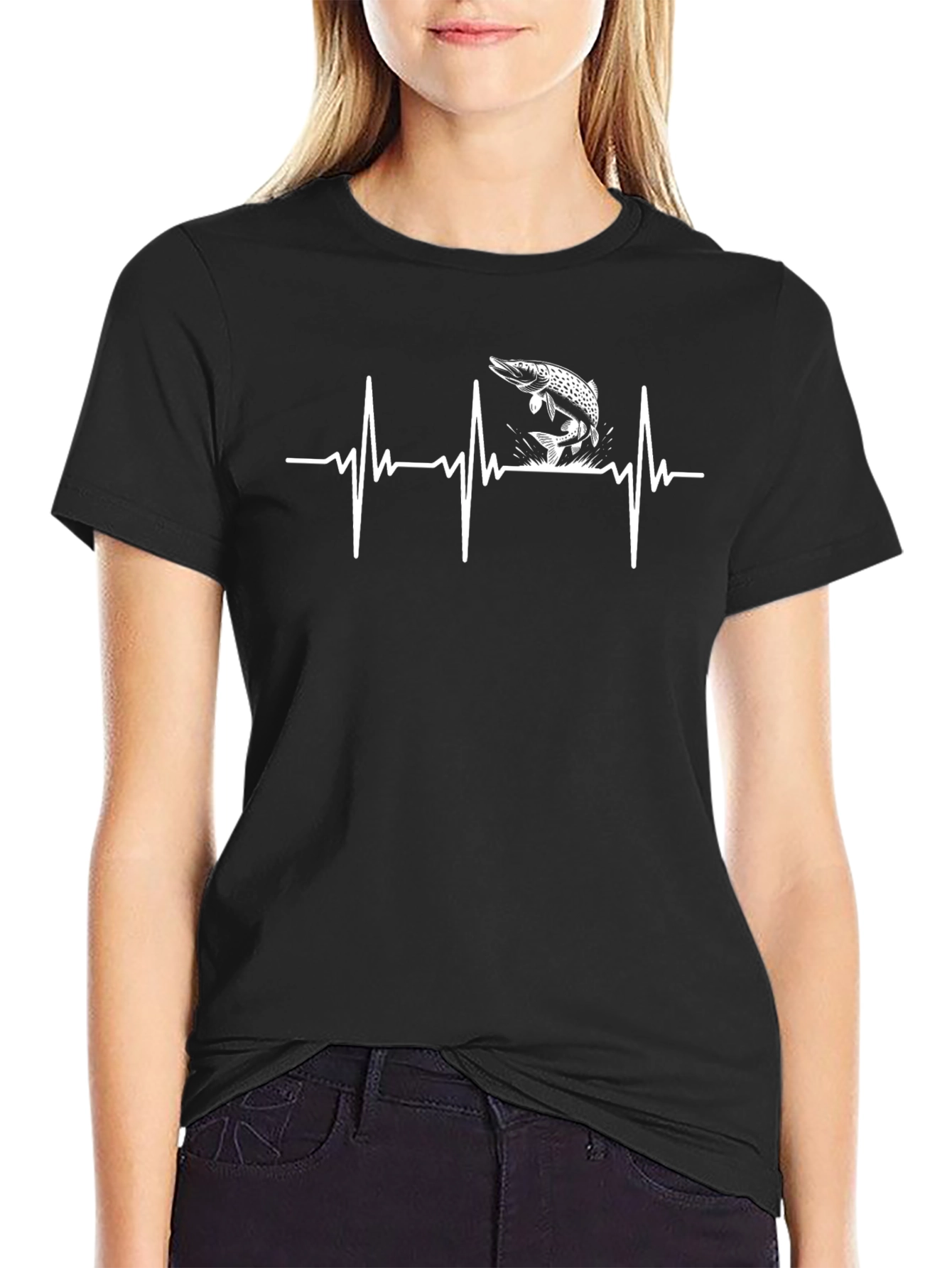 Fishing Heartbeat T-Shirt - Pike Lifeline Tee