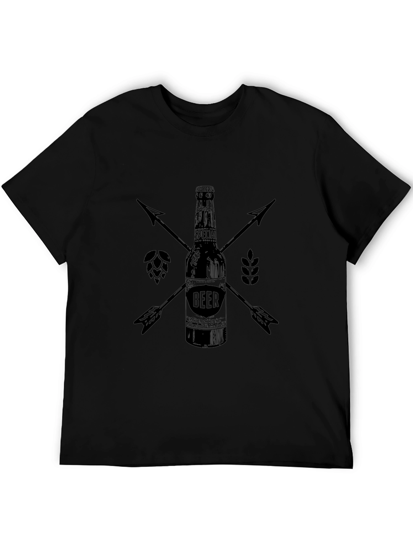 Beer Bottle Arrow T-Shirt - Black Graphic Tee