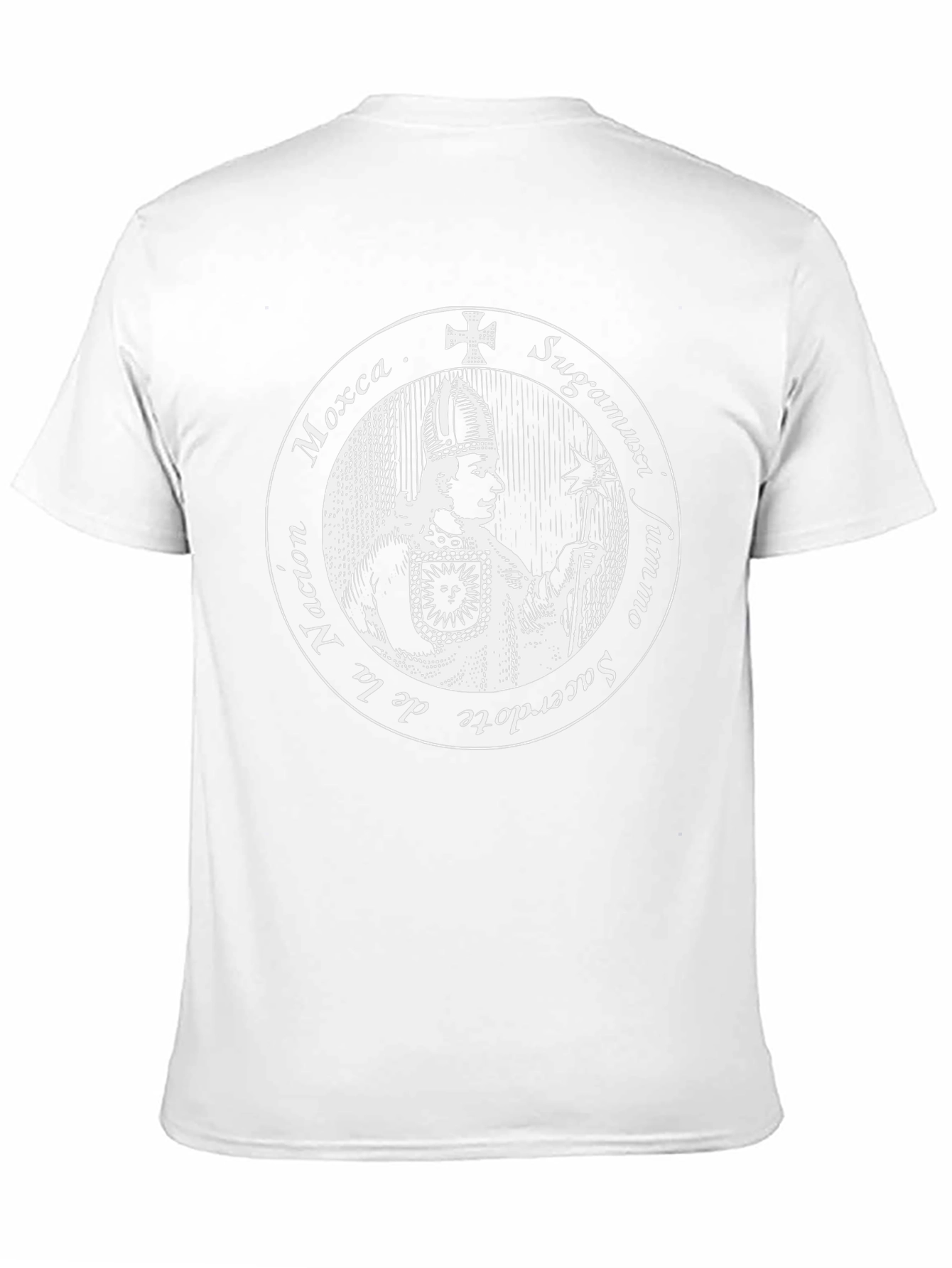Black T-Shirt with Priest Graphic Design