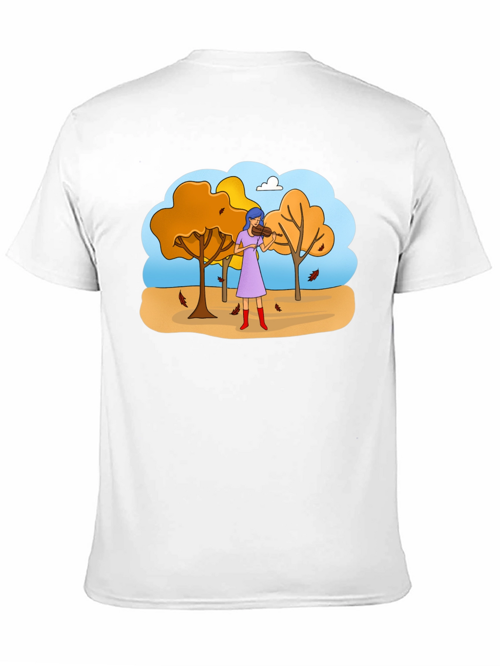 Autumn Violinist Graphic Tee - Unisex Black T-Shirt