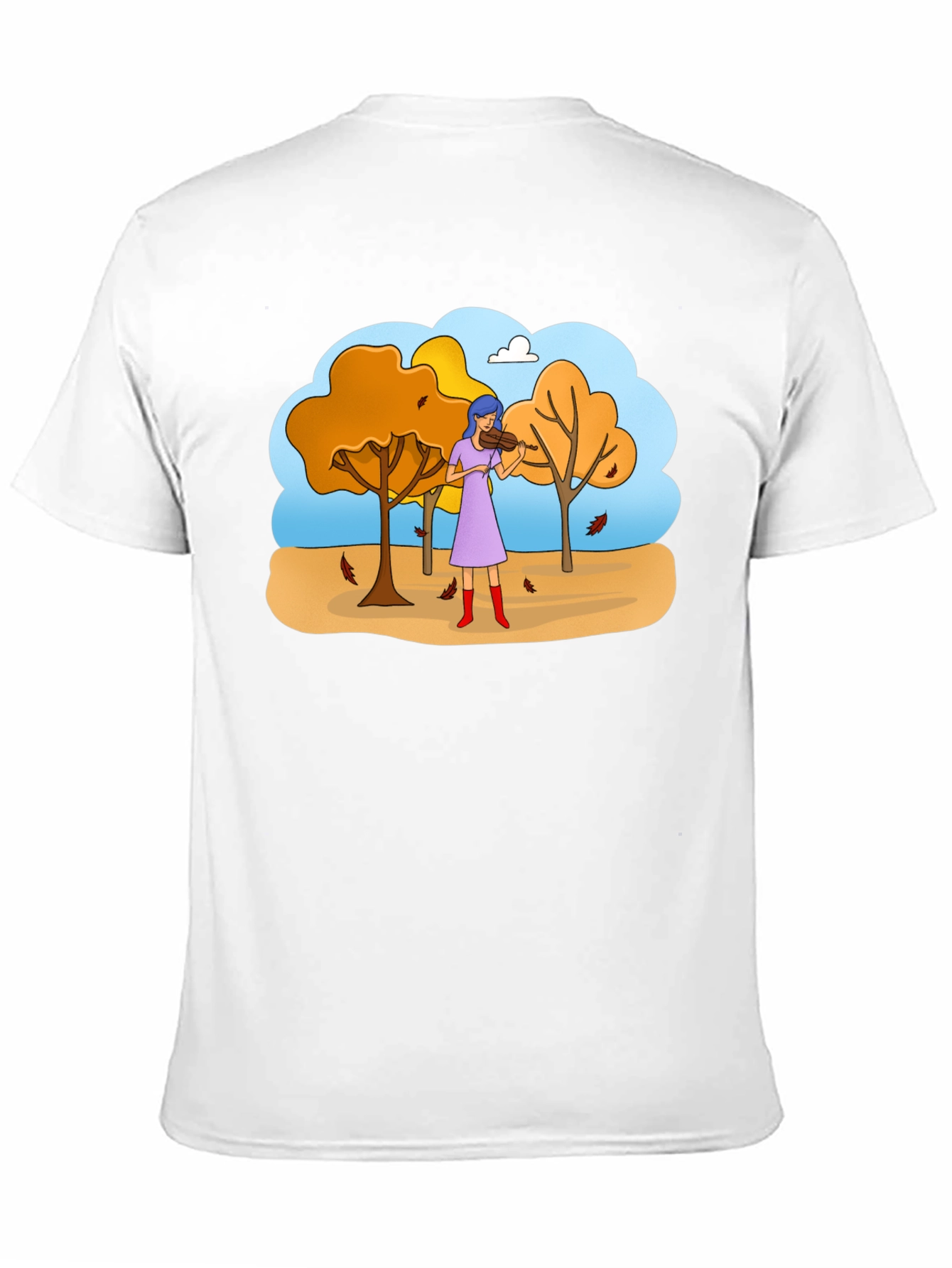 Autumn Violinist Graphic Tee - Unisex Black T-Shirt