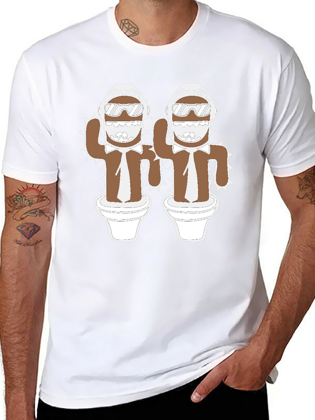 Cactus Bros Black T-Shirt - Unique Graphic Tee