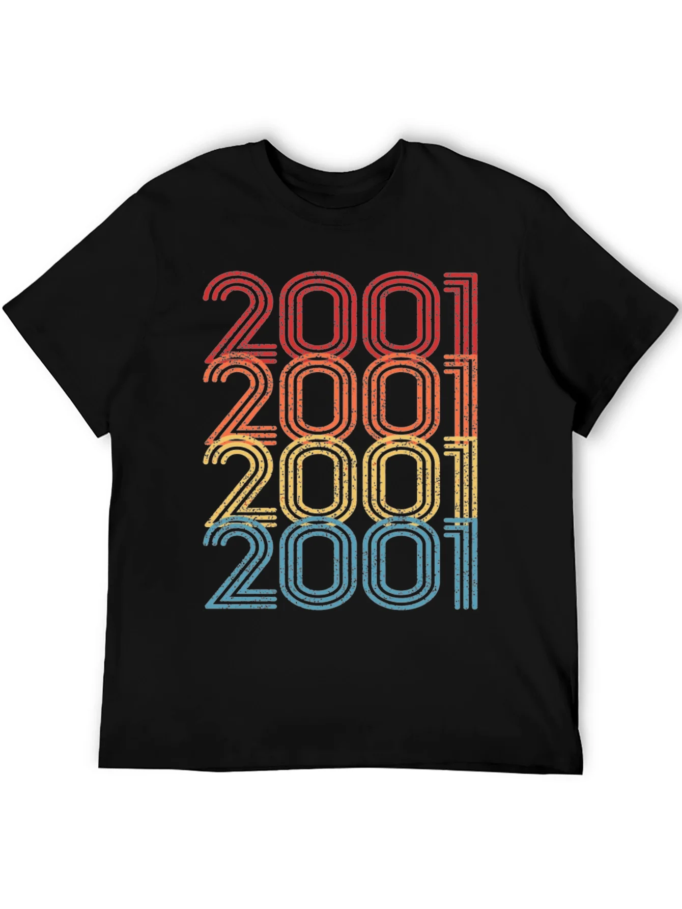 2001 Retro Style Black T-Shirt