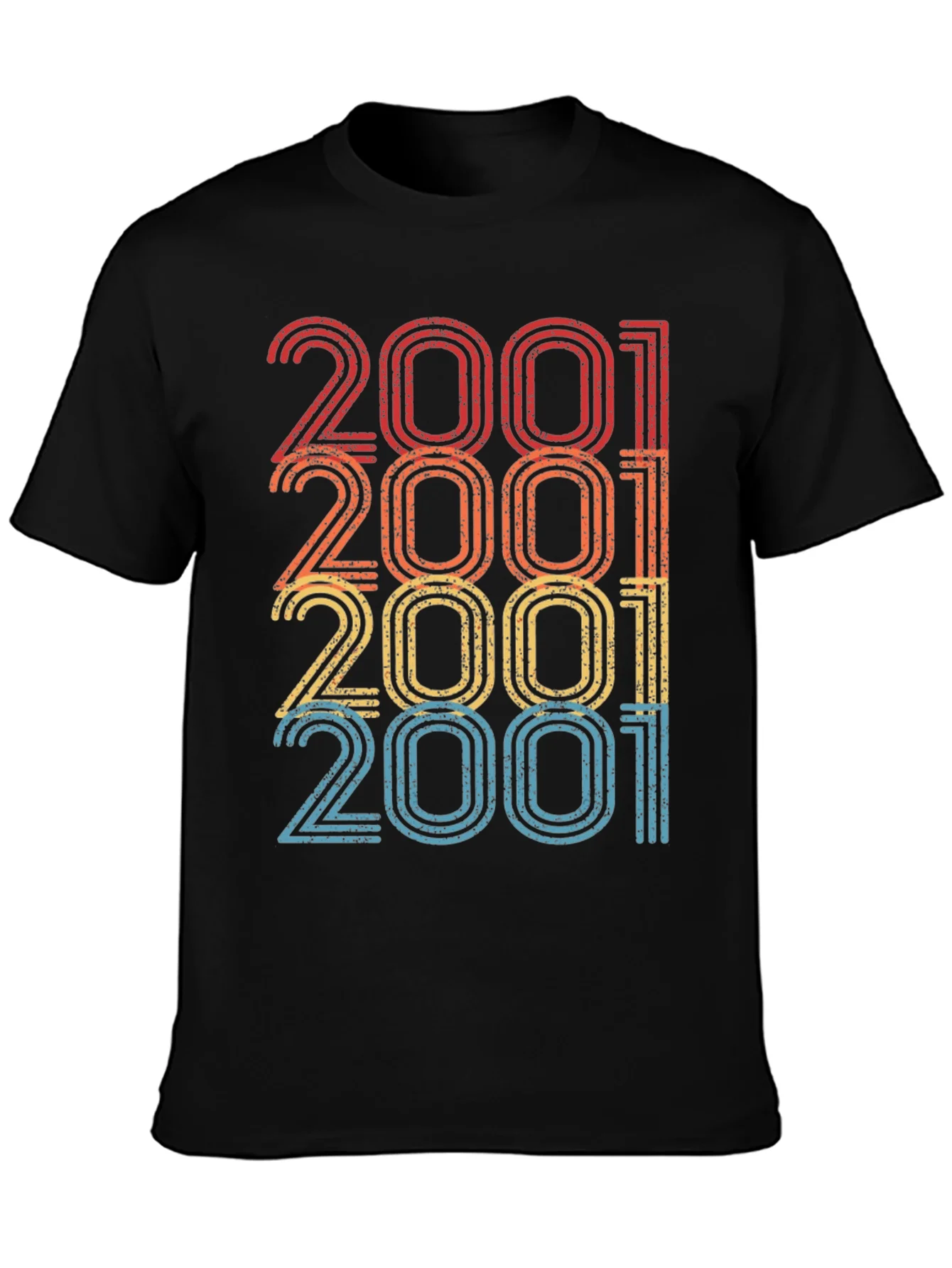 2001 Retro Style Black T-Shirt