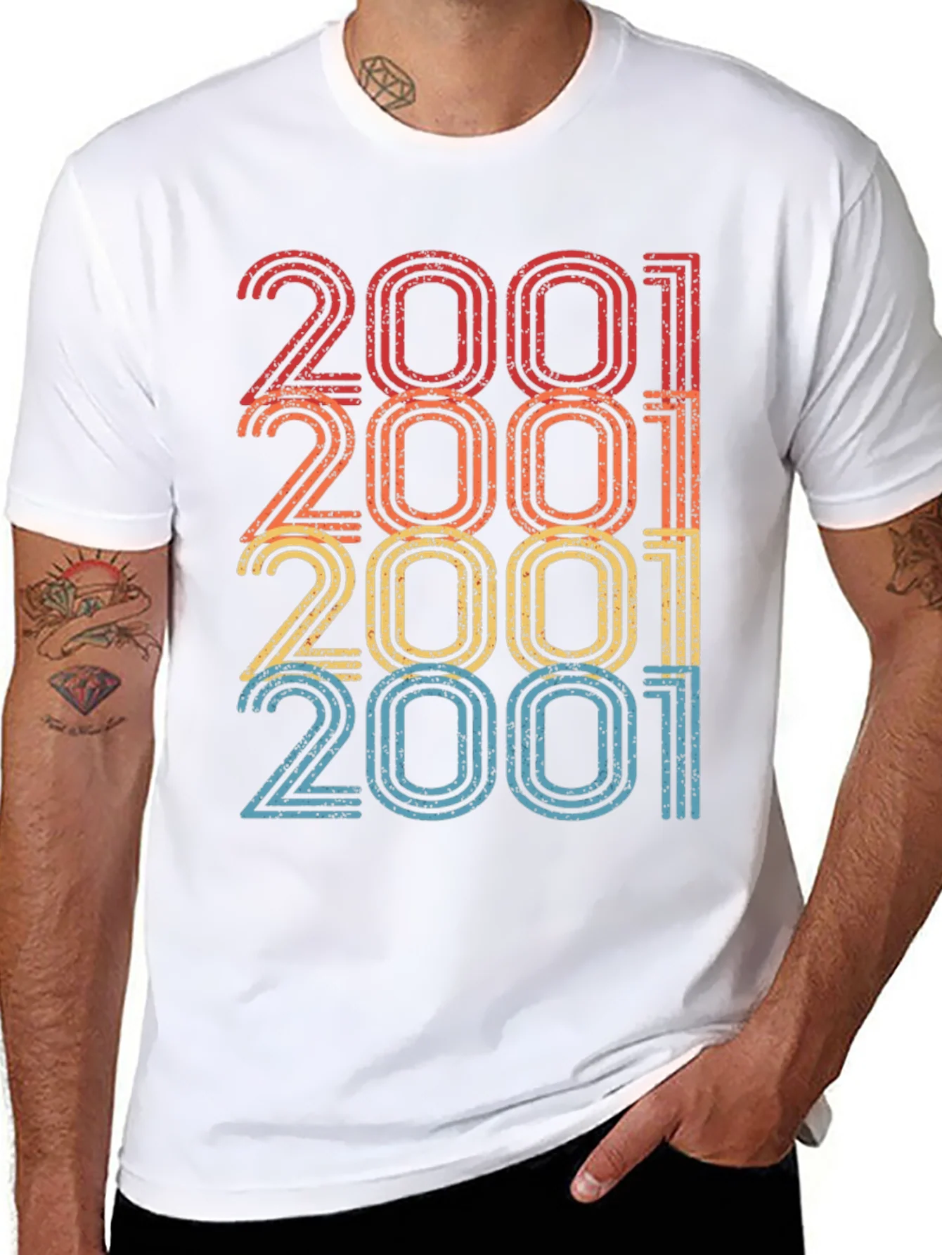 2001 Retro Style Black T-Shirt