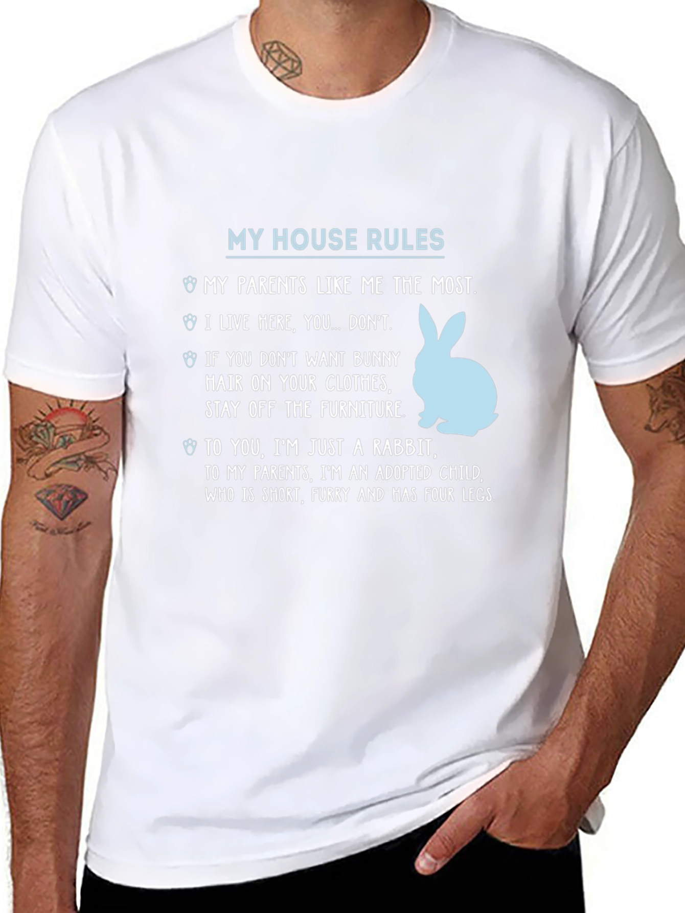 My House Rules Bunny Rabbit Graphic Tee