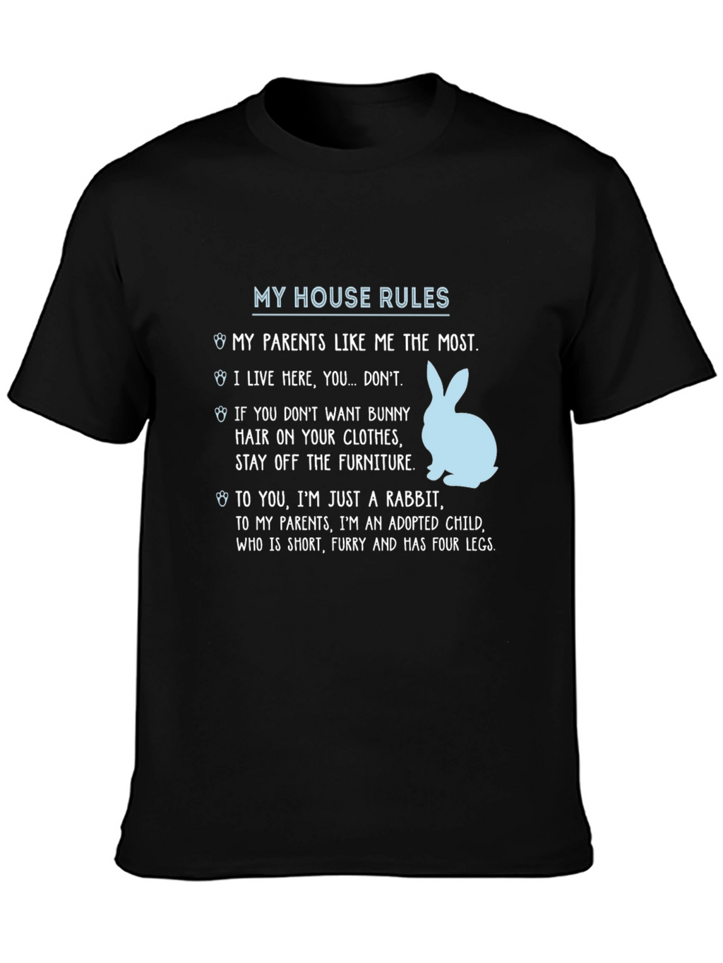 My House Rules Bunny Rabbit Graphic Tee
