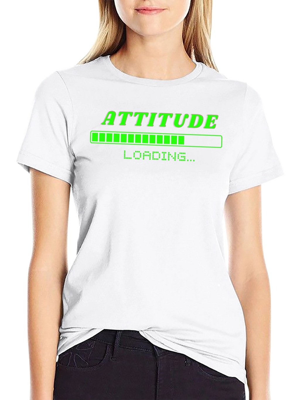 Attitude Loading T-Shirt - Black Cotton Graphic Tee