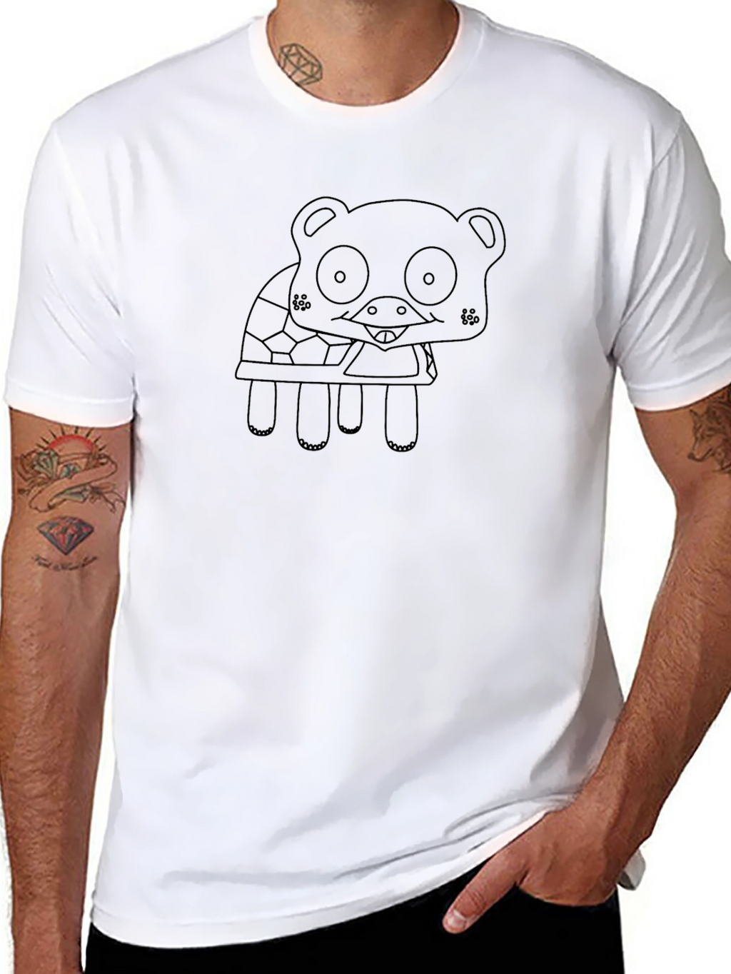 Turtle Bear Black Tee