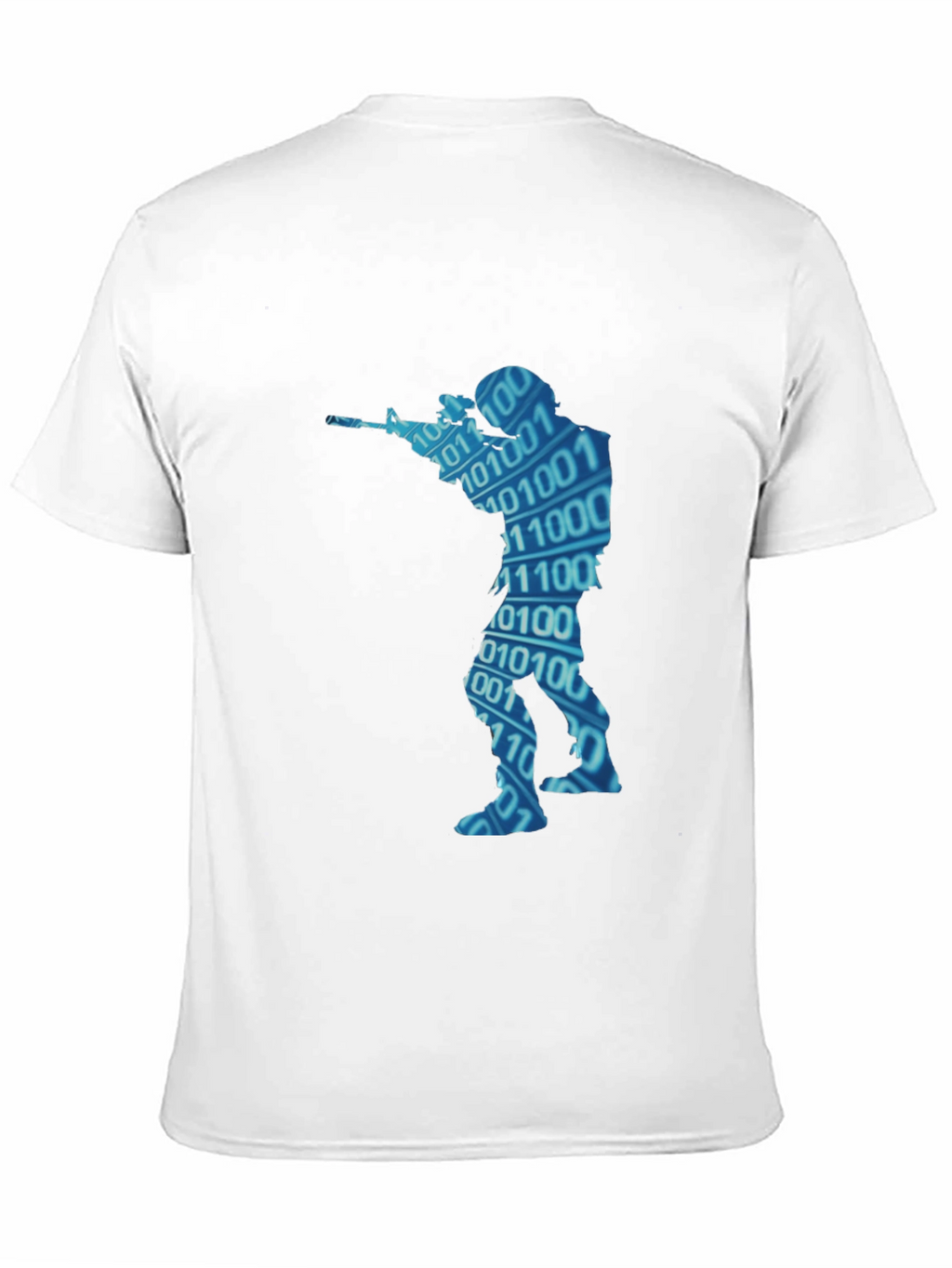 Binary Code Soldier Graphic Black T-Shirt