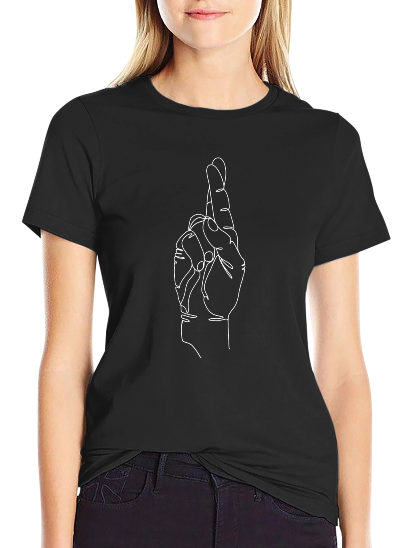 Fingers Crossed Graphic Tee - Luck and Style Combined