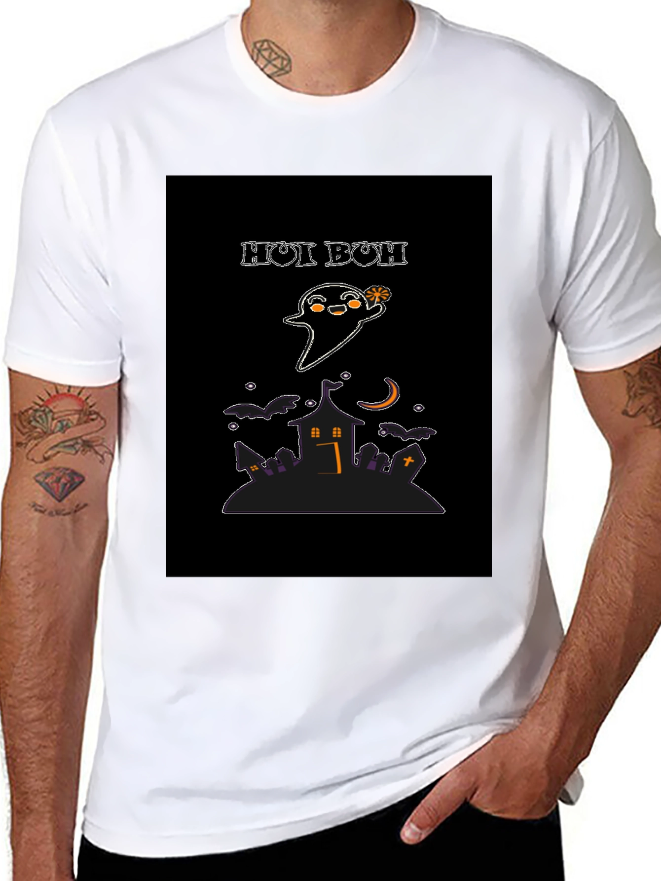 Spooky Season Tee: Hoi Buh Ghost & Haunted House