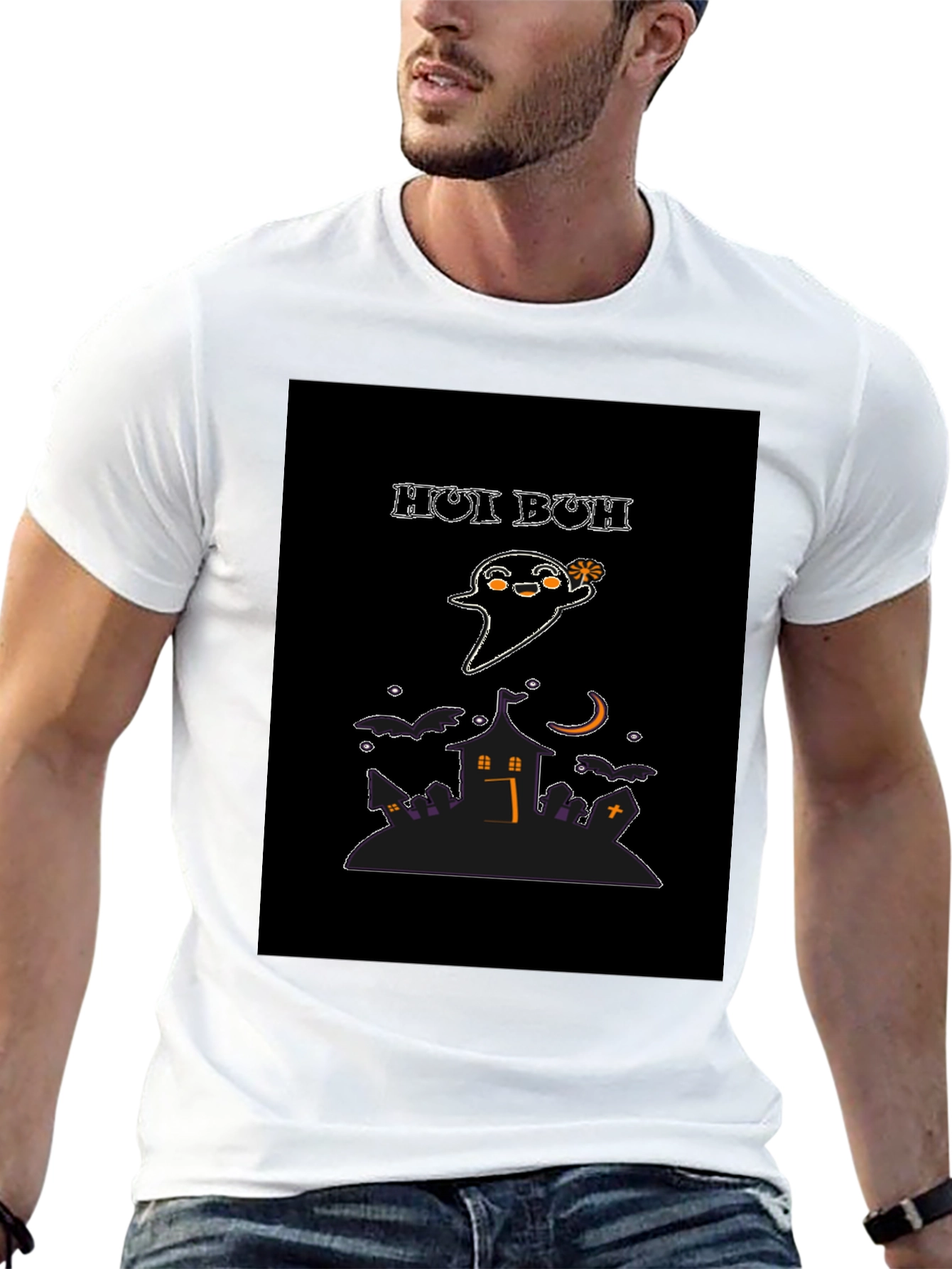 Spooky Season Tee: Hoi Buh Ghost & Haunted House