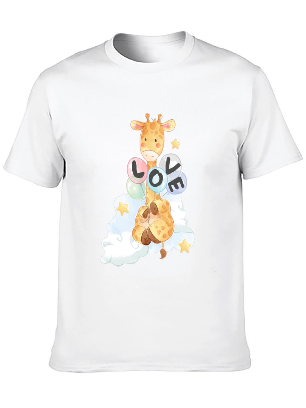Giraffe Love Balloons Graphic Tee