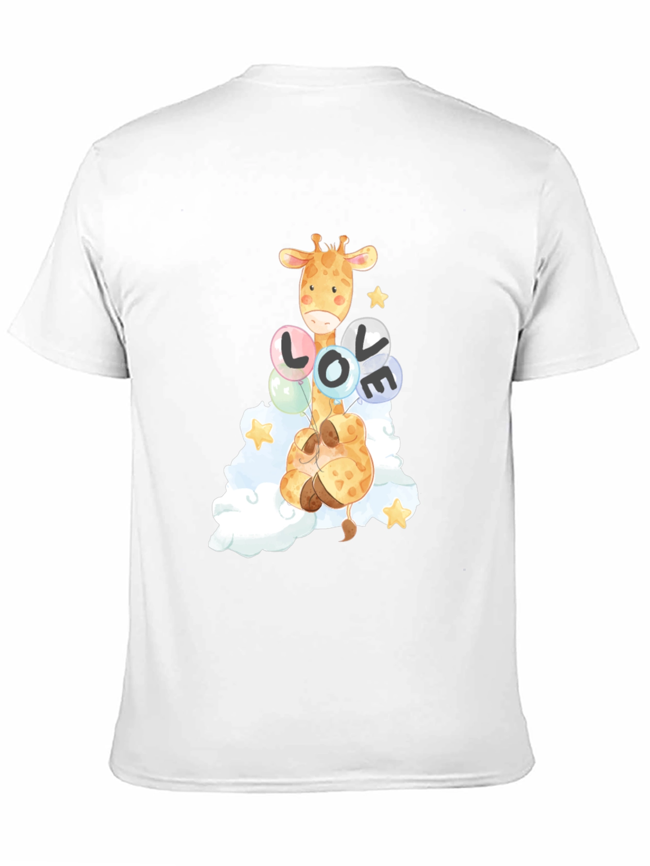 Giraffe Love Balloons Graphic Tee