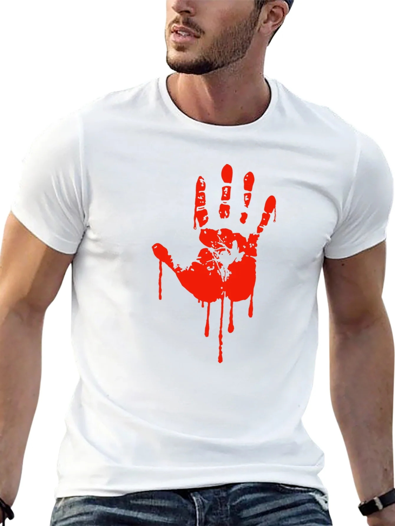 Bloody Handprint Graphic T-Shirt
