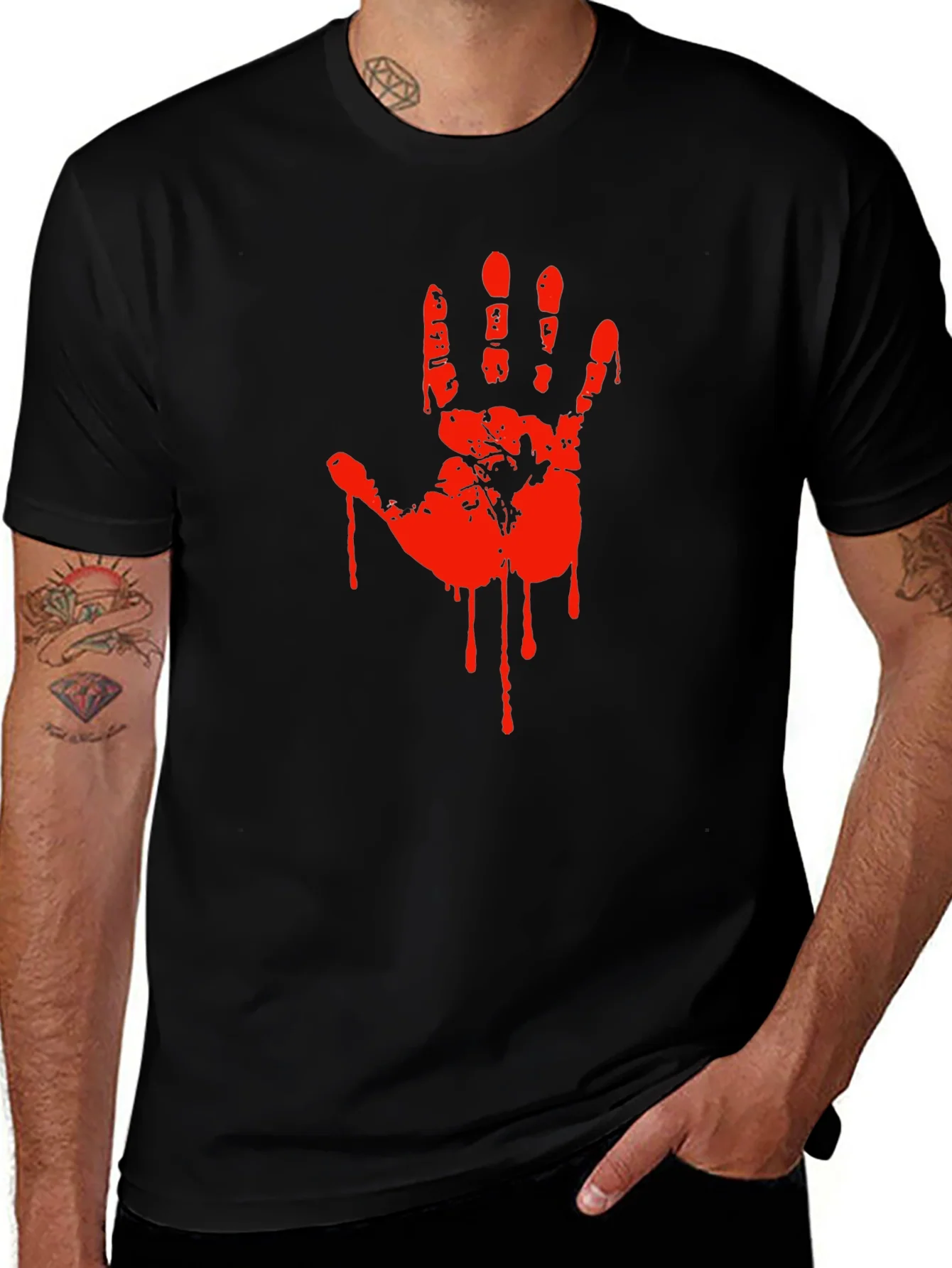 Bloody Handprint Graphic T-Shirt